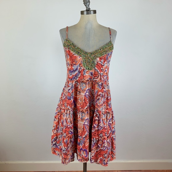 Free People Dresses & Skirts - Free People Beaded Floral Mini Dress